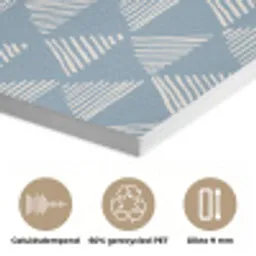 Driehoek - Blauw - Patroon - Strepen PET vilt klein 837 -closeup_NL