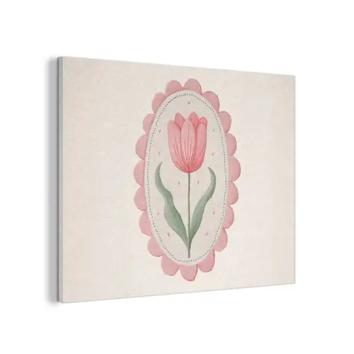 Tulp - Lijst - Ovaal - Illustratie PET vilt klein -3d
