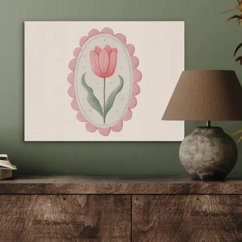 Tulp - Lijst - Ovaal - Illustratie PET vilt klein -sfeer2