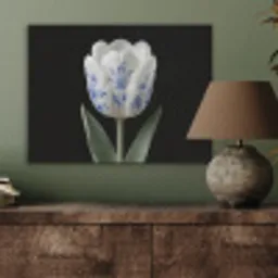 Tulp - Patroon - Blauw PET vilt klein -sfeer2