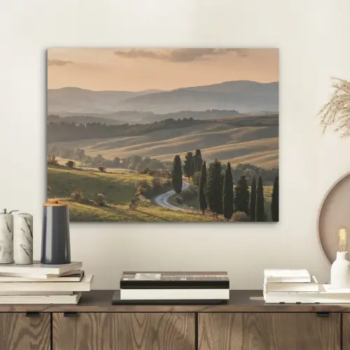 Toscaans - Landschap - Heuvels PET vilt klein -sfeer1