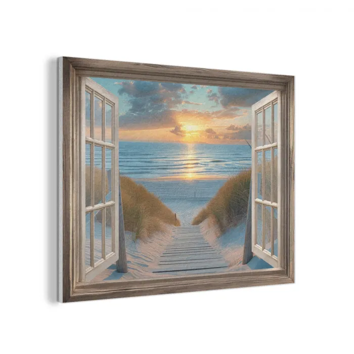 Doorkijk - Strand - Pad - Zonsondergang PET vilt klein -3d