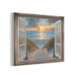 Doorkijk - Strand - Pad - Zonsondergang PET vilt klein -3d