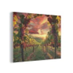 Wijngaard - Druiven - Zonsondergang PET vilt klein -3d