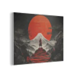 Krijger - Rode trappen - Zon - Berg PET vilt klein -3d