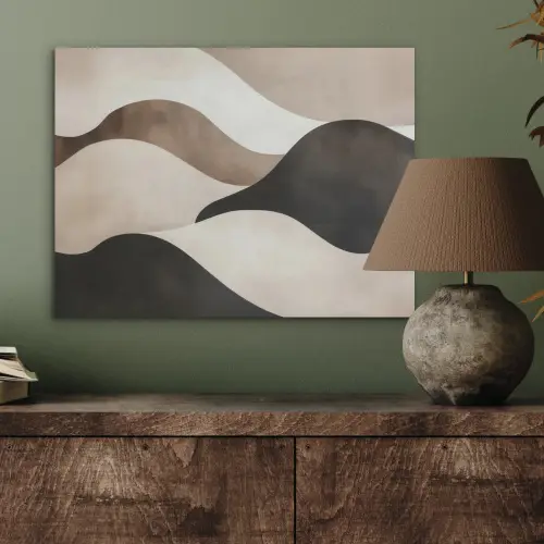 Golven - Abstract - Beige PET vilt klein -sfeer2