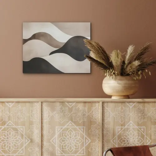 Golven - Abstract - Beige PET vilt klein -sfeer4