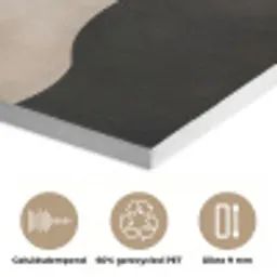 Golven - Abstract - Beige PET vilt klein -closeup_NL
