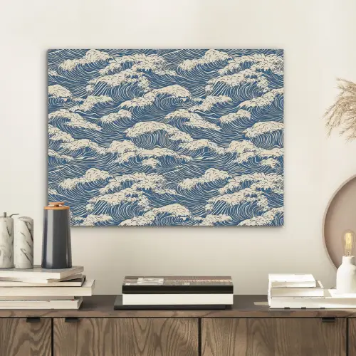 Golven - Klassiek - Blauw PET vilt klein 837 -sfeer1