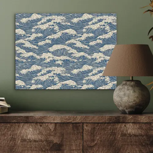 Golven - Klassiek - Blauw PET vilt klein 837 -sfeer2