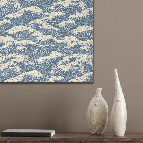 Golven - Klassiek - Blauw PET vilt klein 837 -sfeer6_closeup