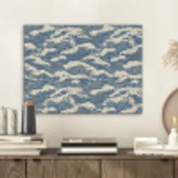 Golven - Klassiek - Blauw PET vilt klein 837 -sfeer1