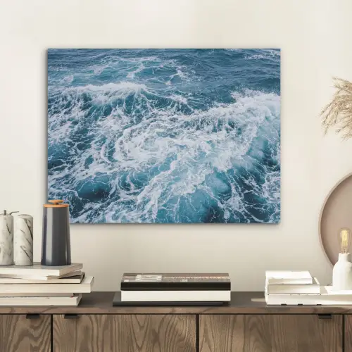 Golven - Oceaan - Blauw PET vilt klein -sfeer1