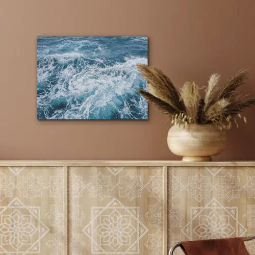 Golven - Oceaan - Blauw PET vilt klein -sfeer4