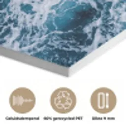 Golven - Oceaan - Blauw PET vilt klein -closeup_NL
