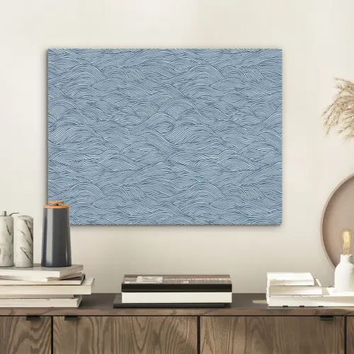 Golven - Ritmisch - Blauw PET vilt klein 837 -sfeer1