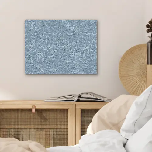 Golven - Ritmisch - Blauw PET vilt klein 837 -sfeer3