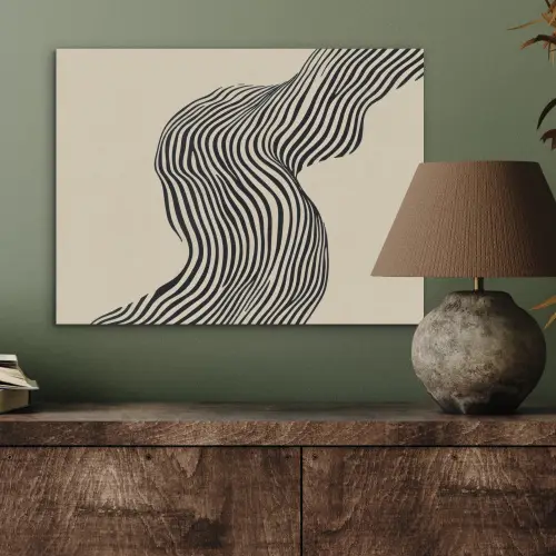 Golvend - Lijnen - Abstract - Silhouet PET vilt klein -sfeer2