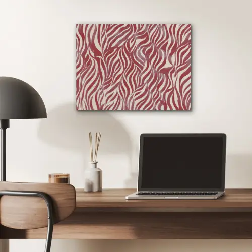 Golvende vormen - Abstract - Rood PET vilt klein -sfeer5