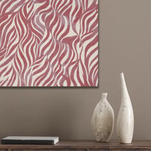 Golvende vormen - Abstract - Rood PET vilt klein -sfeer6_closeup