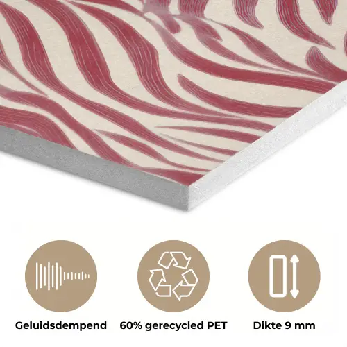Golvende vormen - Abstract - Rood PET vilt klein -closeup_NL