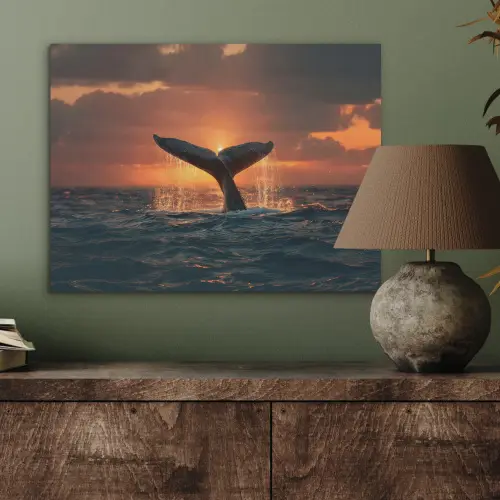 Walvis staart - Water - Zonsondergang PET vilt klein -sfeer2