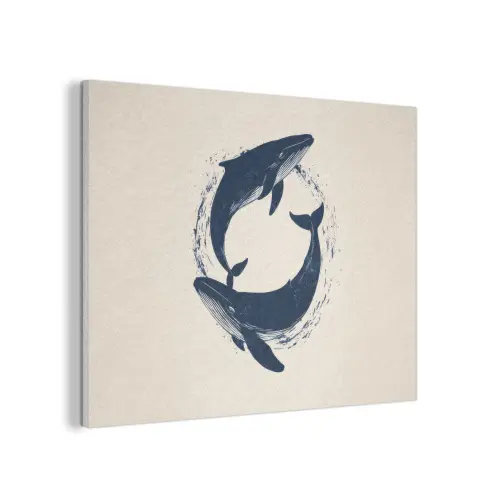 Walvissen - Spetters - Cirkel - Donkerblauw PET vilt klein -3d