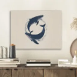 Walvissen - Spetters - Cirkel - Donkerblauw PET vilt klein -sfeer1