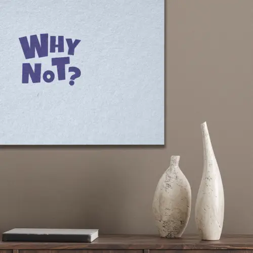 Why not - Blauw - Licht blauw - Quote PET vilt klein -sfeer6_closeup