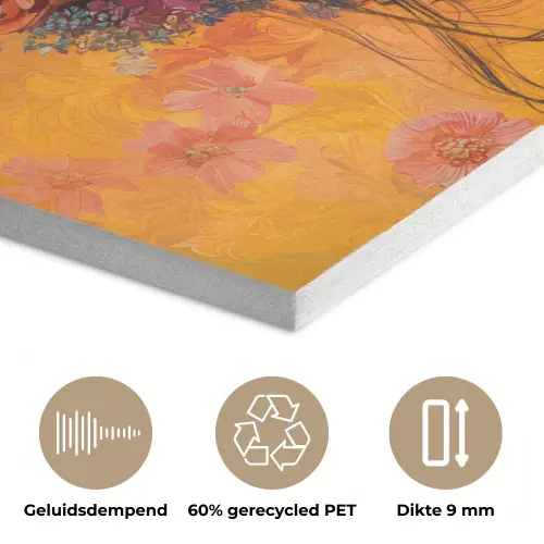 Vrouw - Bloemen - Aesthetic - Oranje PET vilt klein -closeup_NL
