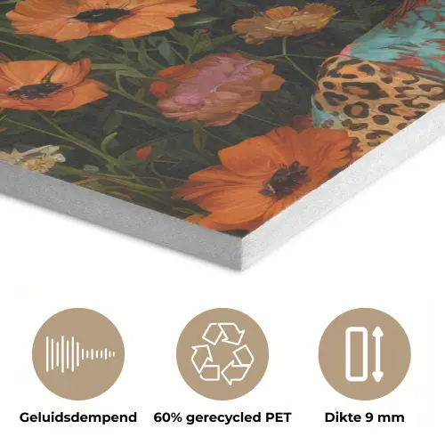 Vrouwen - Bloemen - Modern - Bril - Abstract PET vilt klein -closeup_NL