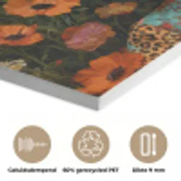 Vrouwen - Bloemen - Modern - Bril - Abstract PET vilt klein -closeup_NL
