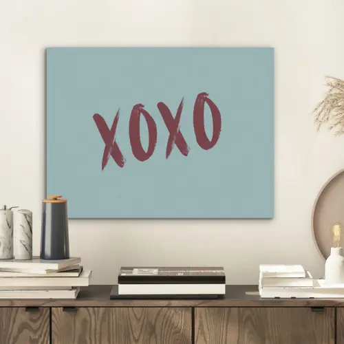 XOXO - Blauw - Rood PET vilt klein -sfeer1