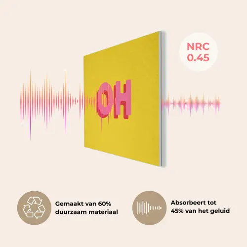 Geel - Roze - Oh - 3D PET vilt klein -USP_NL