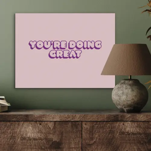 You're doing great - roze - 3D PET vilt klein -sfeer2