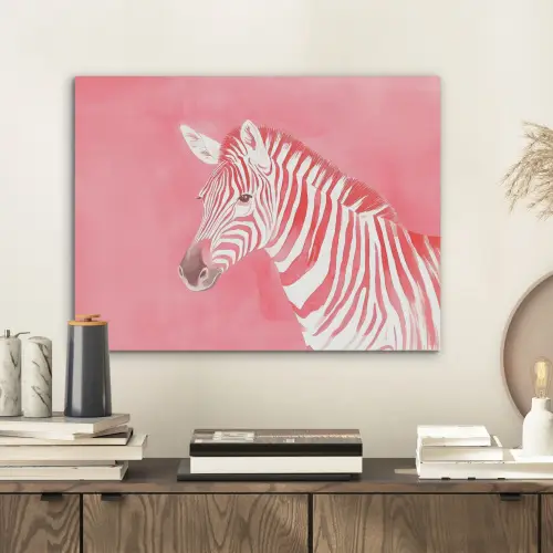Zebra - Pink - Verf PET vilt klein -sfeer1