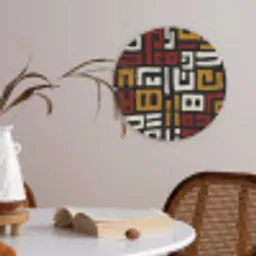 Abstract - Patroon - Rood Akoestische PET Vilt - Rond klein -sfeer3