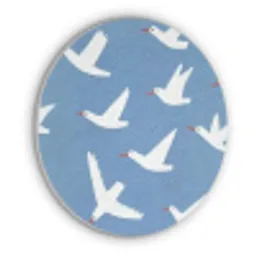 Vogels - Wit - Patroon Akoestische PET Vilt - Rond klein -3d