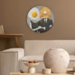 Ontbijt - Koppel - Ei - Brood Akoestische PET Vilt - Rond klein -sfeer1