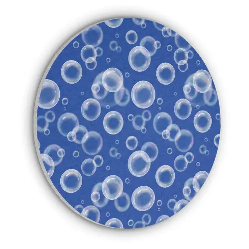 Bubbels - Patroon - Blauw Akoestische PET Vilt - Rond klein -3d