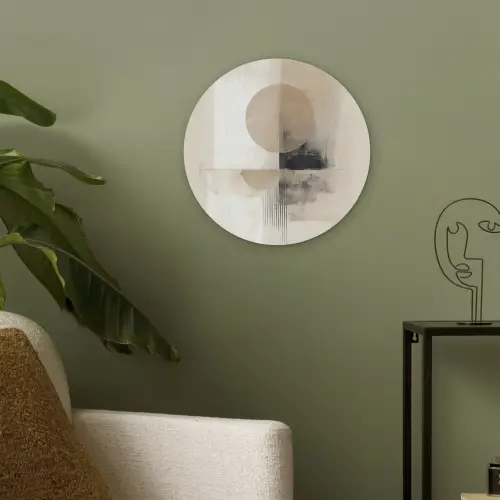 Cirkel - Compositie - Diepte - Beige Akoestische PET Vilt - Rond klein -sfeer2