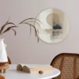 Cirkel - Compositie - Diepte - Beige Akoestische PET Vilt - Rond klein -sfeer3