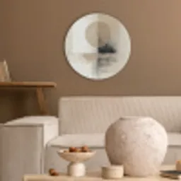 Cirkel - Compositie - Diepte - Beige Akoestische PET Vilt - Rond klein -sfeer1