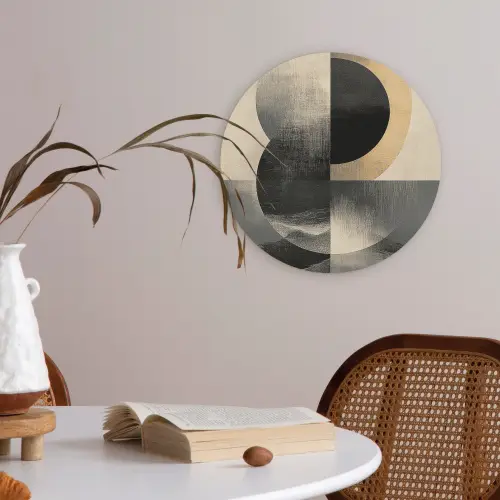 Cirkels - Schaduw - Abstract Akoestische PET Vilt - Rond klein -sfeer3