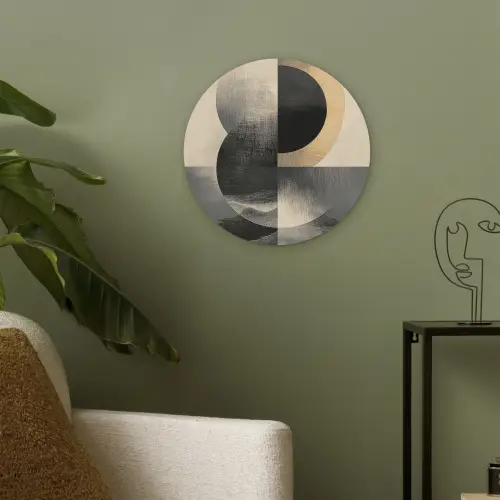 Cirkels - Schaduw - Abstract Akoestische PET Vilt - Rond klein -sfeer2