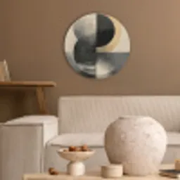 Cirkels - Schaduw - Abstract Akoestische PET Vilt - Rond klein -sfeer1