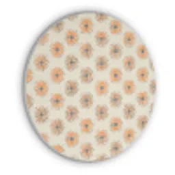 Madelief - Patroon - Oranje Akoestische PET Vilt - Rond klein 838 -3d