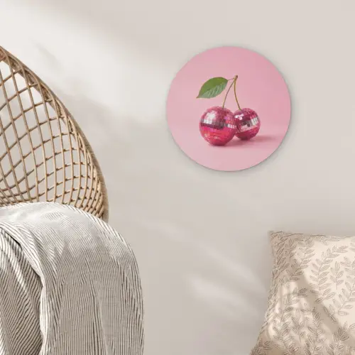 Disco - Kersen - Roze Akoestische PET Vilt - Rond klein -sfeer4