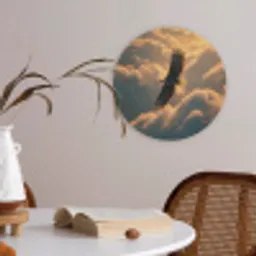 Adelaar - Wolken - Zon Akoestische PET Vilt - Rond klein -sfeer3