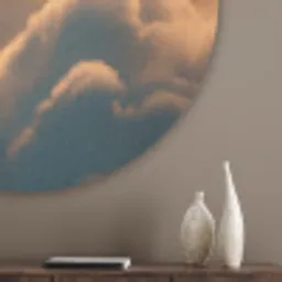 Adelaar - Wolken - Zon Akoestische PET Vilt - Rond klein -sfeer5_closeup